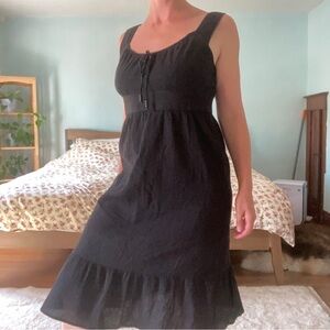 Ann Taylor LOFT Black Midi Dress